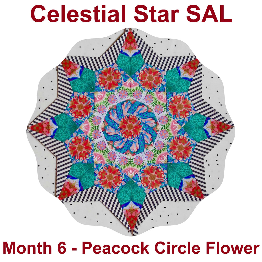 Celestial Star SAL - Month 6 - Peacock Circle Flower