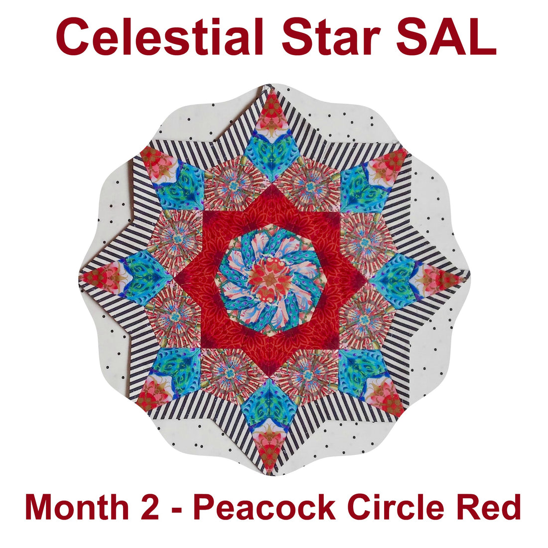 Celestial Star SAL - Month 2 - Peacock Circle Red