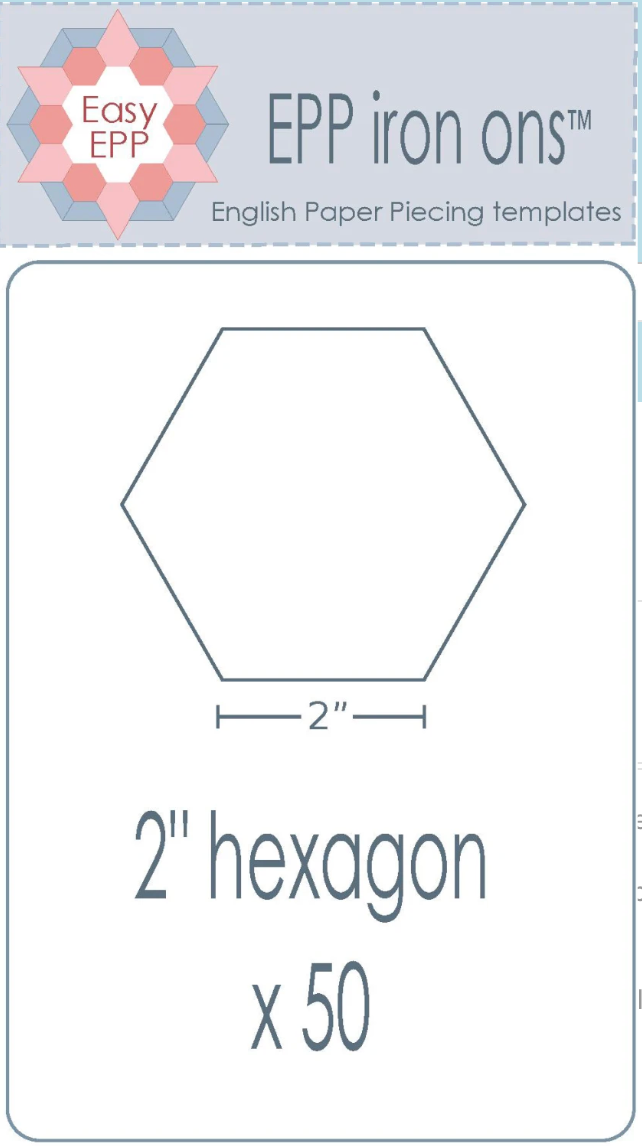2 inch Hexagon EPP iron ons by Hugs'n Kisses