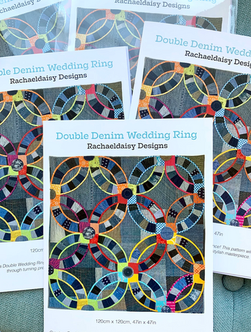 Double Denim Wedding Ring quilt pattern by Rachaeldaisy Designs