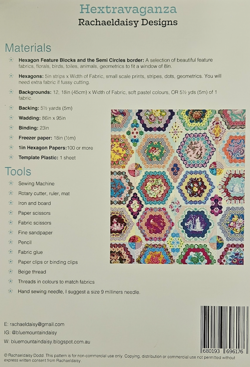 Hextravaganza quilt pattern by Rachaeldaisy Designs **More Arriving Early/Mid January; Reserve Yours Now!**