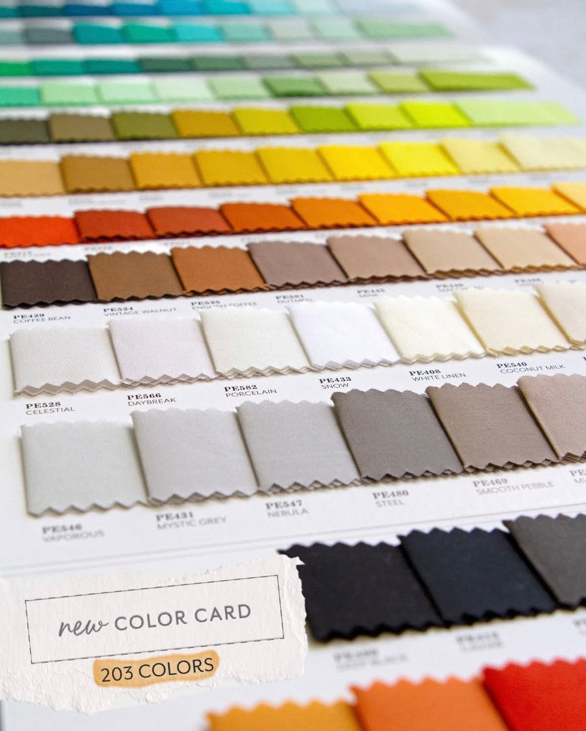 Pure Solids by Art Gallery Fabrics Color Card - includes all 203 colors