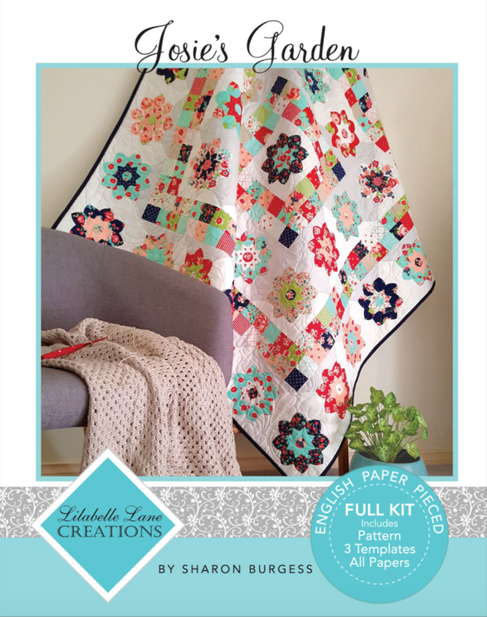 Josie's Garden Quilt Pattern and Paper Piece Kit by Lilabelle Lane Creations