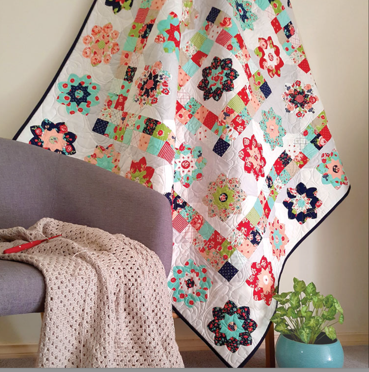 Josie's Garden Quilt Pattern and Paper Piece Kit by Lilabelle Lane Creations **More coming in mid May; Reserve yours now**