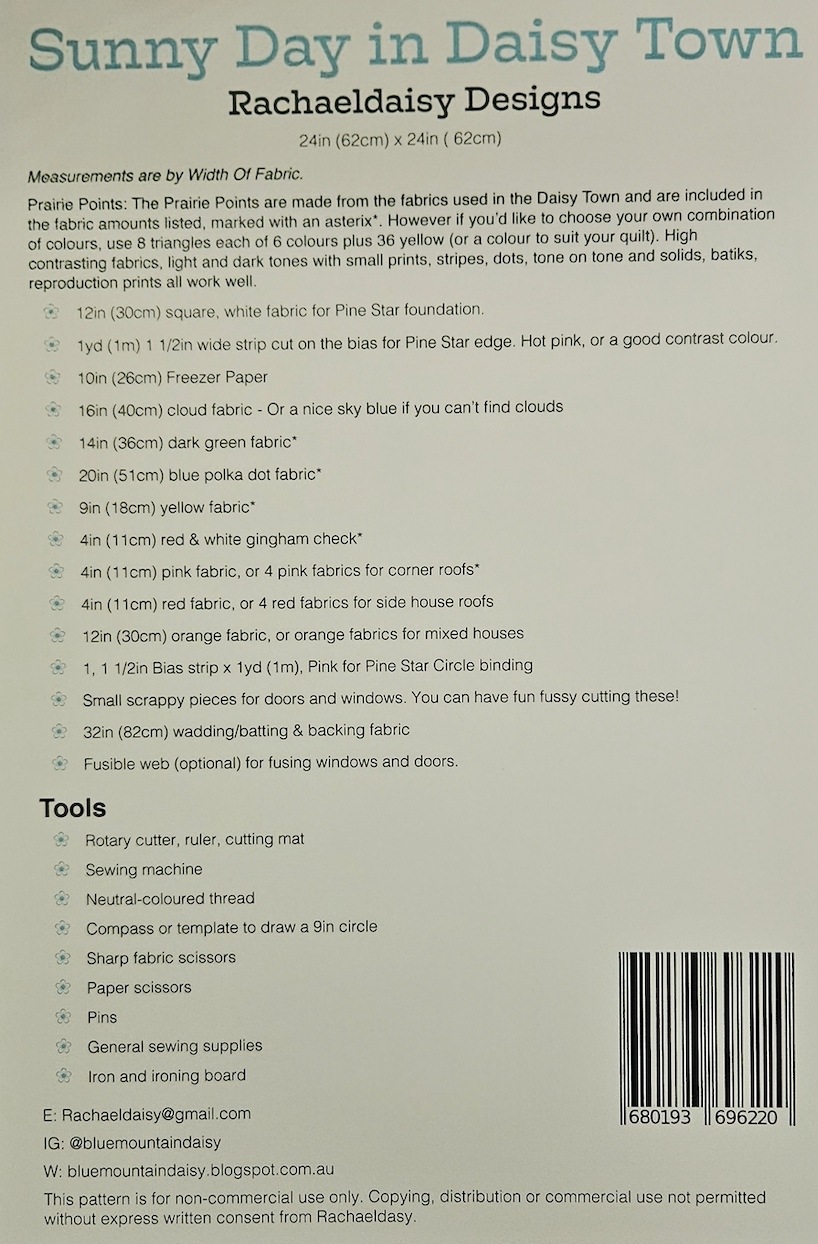 Sunny Day in Daisy Town quilt pattern by Rachaeldaisy Designs **More Arriving Early/Mid January; Reserve Yours Now!**