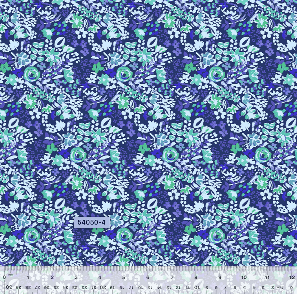 *2.25 Yards Precut* West Palm Beach by Jennifer Paganelli for Windham Fabrics - 54050-4 Joanna in Blue *end of bolt*