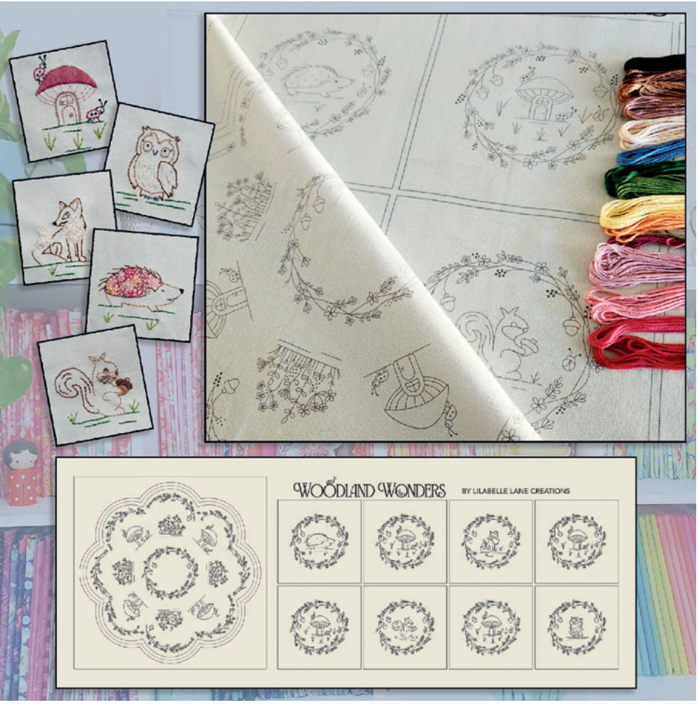 Woodland Wonders Stitchery Panel designed by Lilabelle Lane Creations