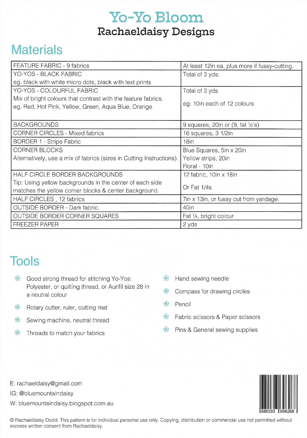 NEW: Yo-Yo Bloom quilt pattern by Rachaeldaisy Designs