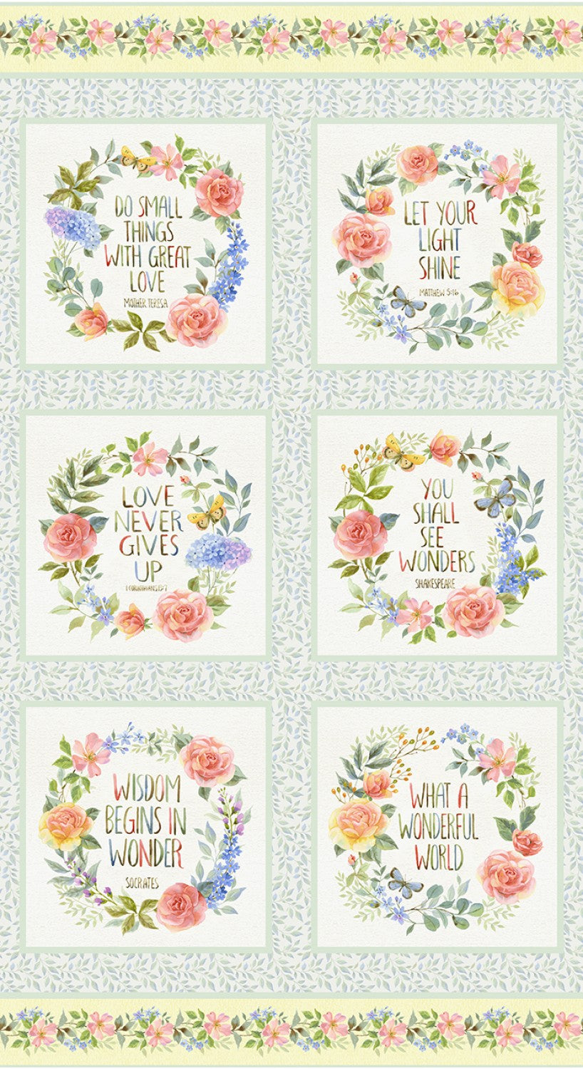 Garden Inspirations Collection by Jane Alison for Henry Glass Fabrics - 9363-12 Panel