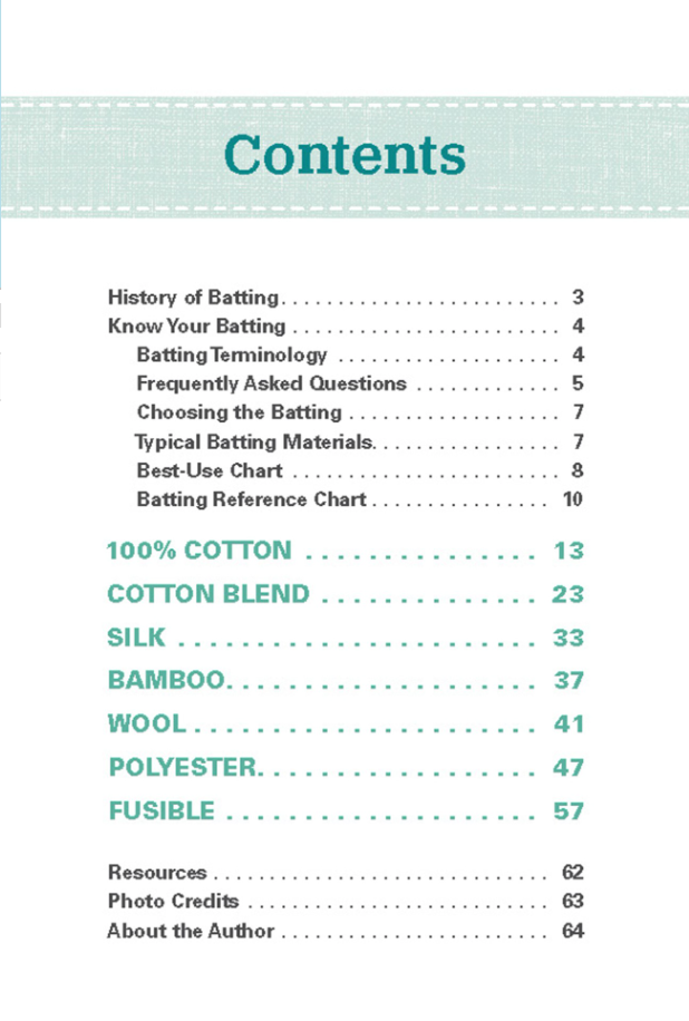 Know Your Battings: Carry-Along Reference Guide for Quilters and Sewers by Krista Moser