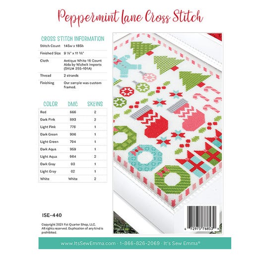 Peppermint Lane Cross Stitch pattern by It's Sew Emma