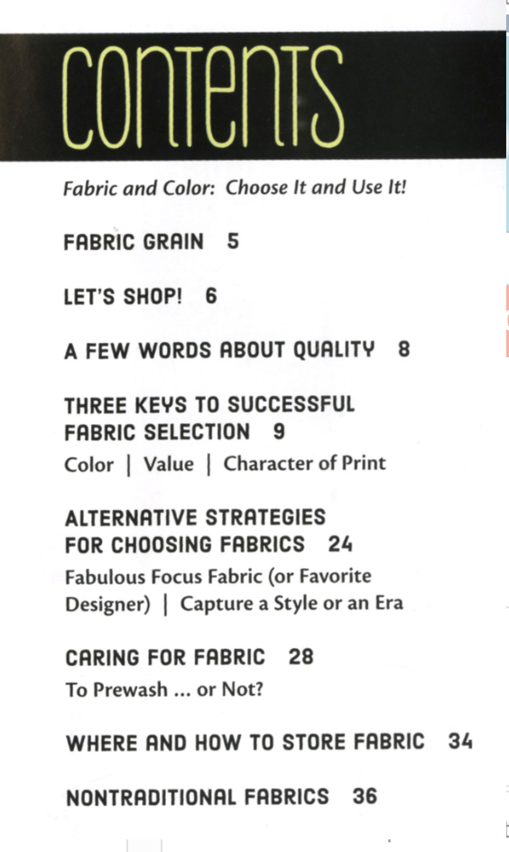 Quilters Fabric Handy Pocket Guide by Alex Anderson