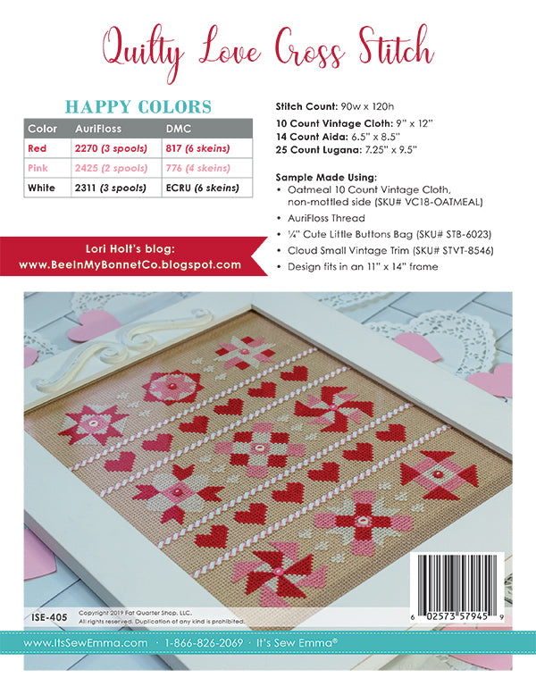 Quilty Love Cross Stitch pattern by Lori Holt for It's Sew Emma