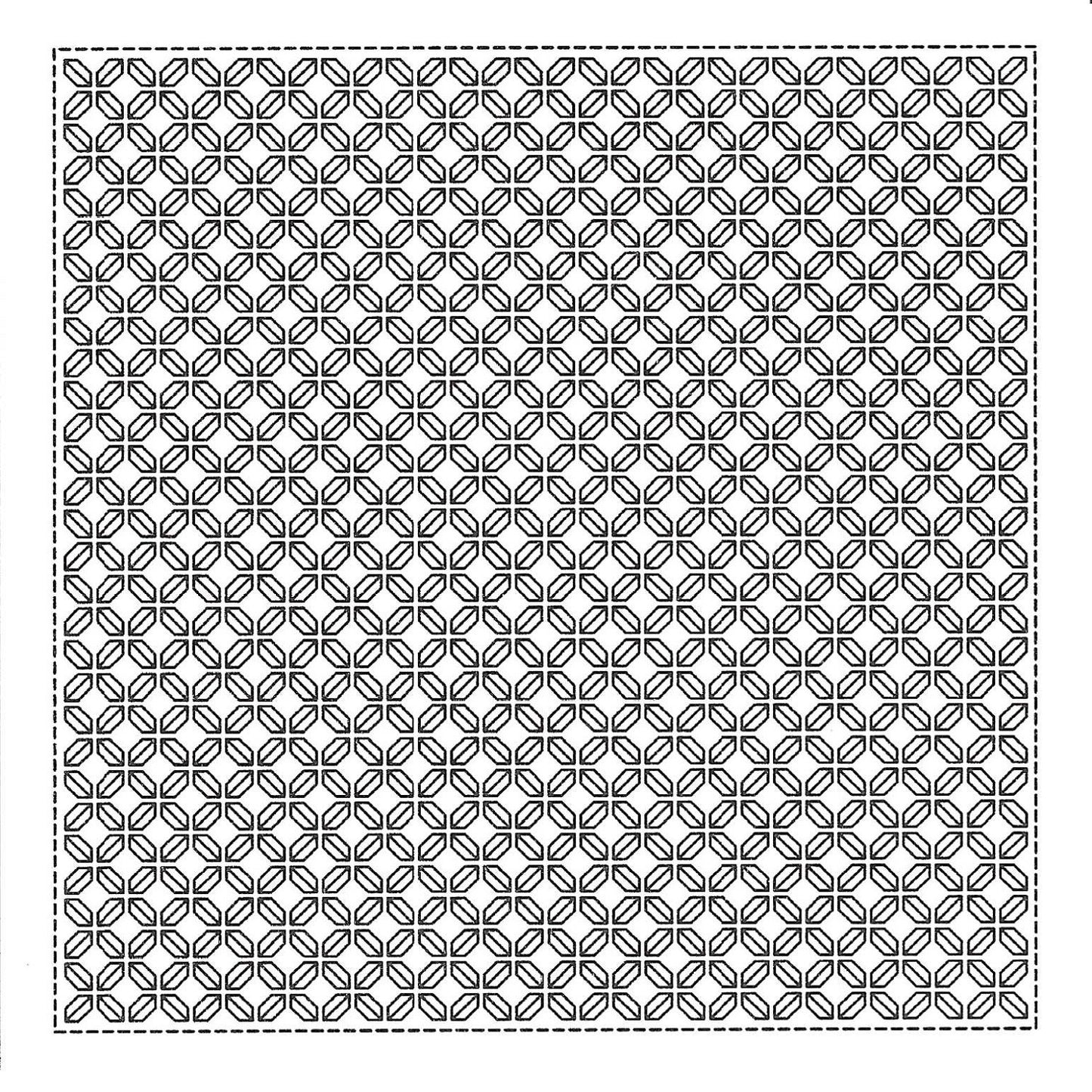 Sashiko Sampler - Hitome Zashi - Kaku Shippo White H-1064