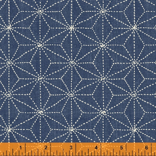 Sashiko Collection by Whistler Studios for Windham Fabrics - 51814-3 Waves  on Denim