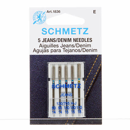 Jeans/denim Schmetz Sewing Machine Needles Pack of 5 