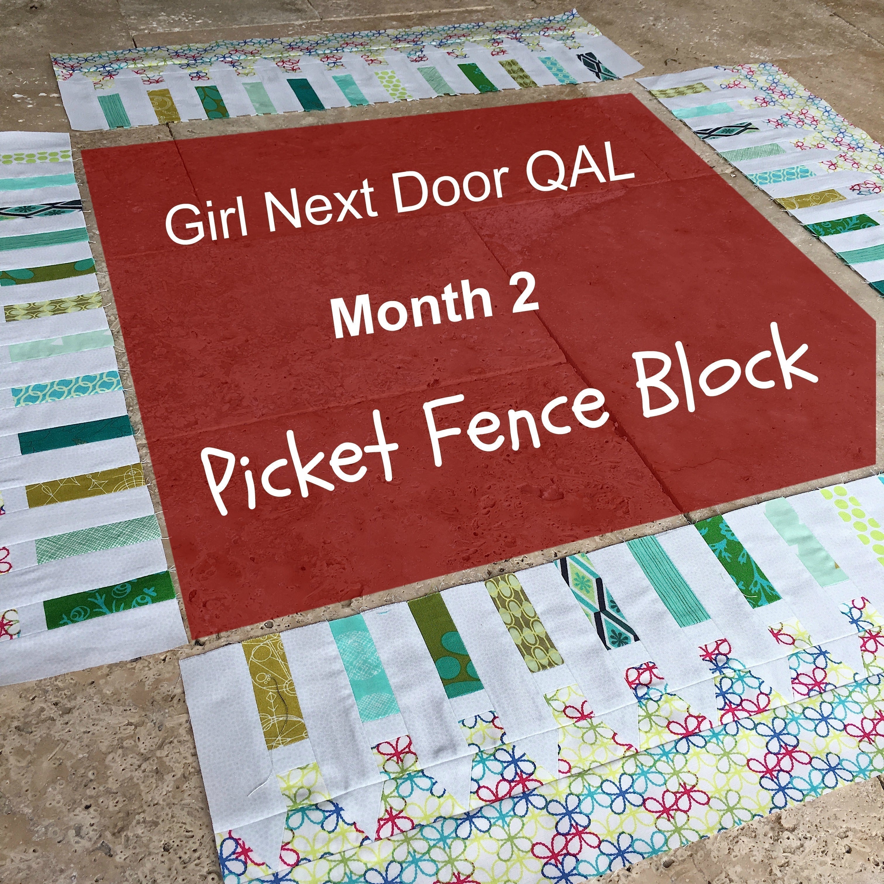 Red Thread Studio Girl Next Door - Month 2 - Picket Fence Block – Red Thread Studio