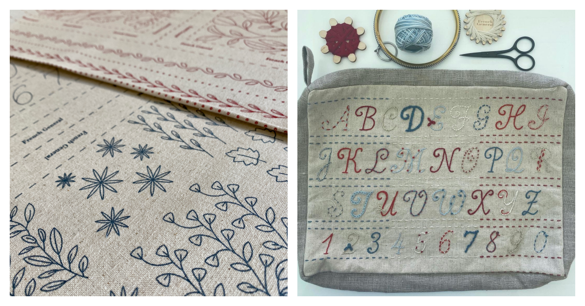 Broderie Linen Panels by French General for Moda Fabrics