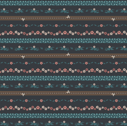 2.5 Edition Binding Collection by Art Gallery Fabrics - BIN 25115 Ditsy Chain Bound Midnight