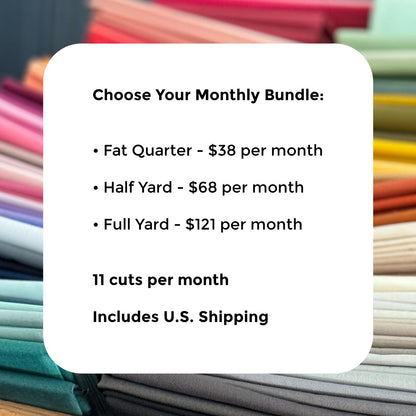 Art Gallery Fabrics PURE SOLIDS - Fabric Bundle of the Month Program **Start Anytime - Registration Fee Only**