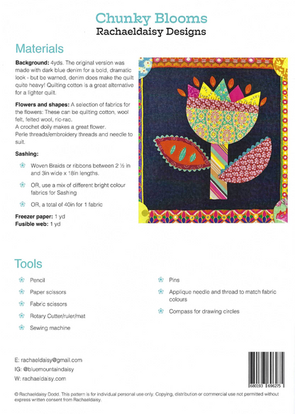 NEW: Chunky Blooms quilt pattern by Rachaeldaisy Designs ** More Arriving Early/Mid January; Reserve Yours Now!**