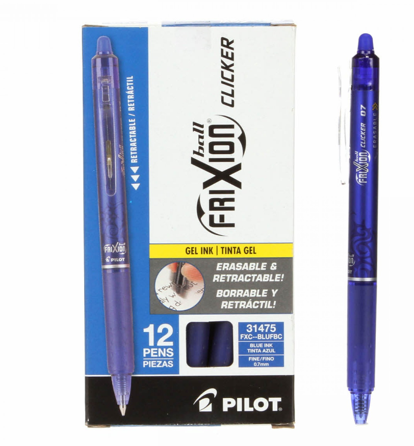 Frixion Clicker Erasable Gel Pen by Pilot - Fine Point 0.7 mm
