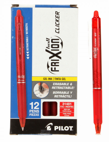 Frixion Clicker Erasable Gel Pen by Pilot - Fine Point 0.7 mm