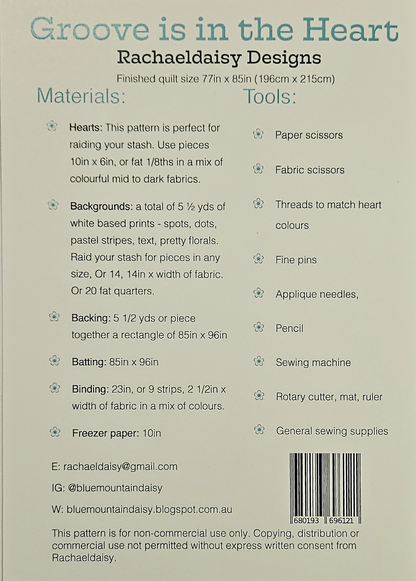 Groove Is In The Heart quilt pattern by Rachaeldaisy Designs **More Arriving Early/Mid January; Reserve Yours Now!**