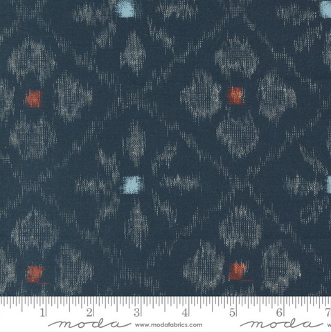 Indigo Blooming Collection by Debbie Maddy for Moda Fabrics - 48092 15 Asagao Blenders Ikat in Midnight *Arriving late March*