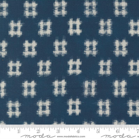 Indigo Blooming Collection by Debbie Maddy for Moda Fabrics - 48093 16 Bara Blenders Ikat in Navy *Arriving late March*