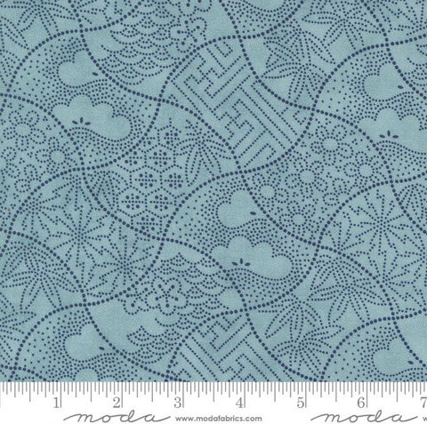Indigo Blooming Collection by Debbie Maddy for Moda Fabrics - 48094 13 Fuji Blenders Dots in Water *Arriving late March*