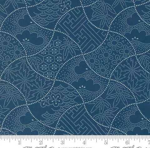 Indigo Blooming Collection by Debbie Maddy for Moda Fabrics - 48094 14 Fuji Blenders Dots in Navy