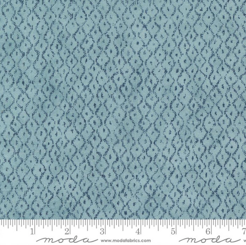Indigo Blooming Collection by Debbie Maddy for Moda Fabrics - 48096 11 Momo Geometric Ikat in Water