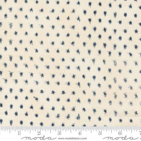 Indigo Blooming Collection by Debbie Maddy for Moda Fabrics - 48095 17 Sakura Dots in Sand Midnight