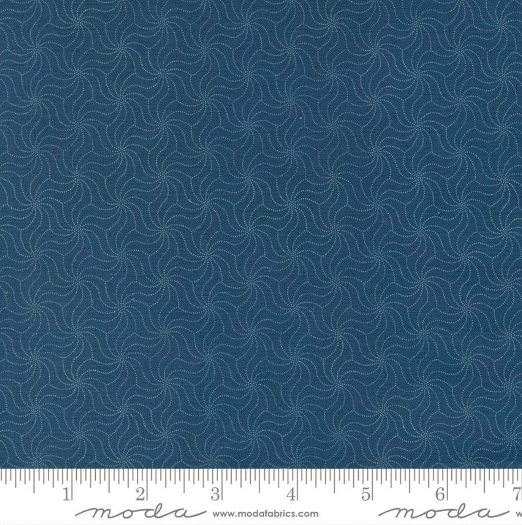 Indigo Blooming Collection by Debbie Maddy for Moda Fabrics - 48097 13 Yuri Blenders Geometric in Navy