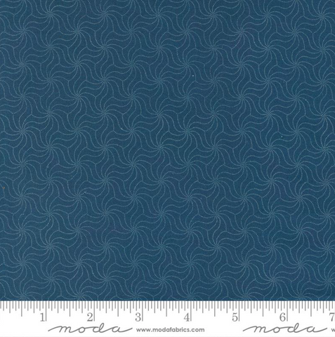 Indigo Blooming Collection by Debbie Maddy for Moda Fabrics - 48097 13 Yuri Blenders Geometric in Navy *Arriving late March*