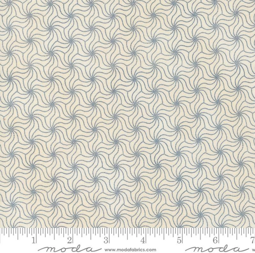 Indigo Blooming Collection by Debbie Maddy for Moda Fabrics - 48097 17 Yuri Blenders Geometric in Sand Midnight