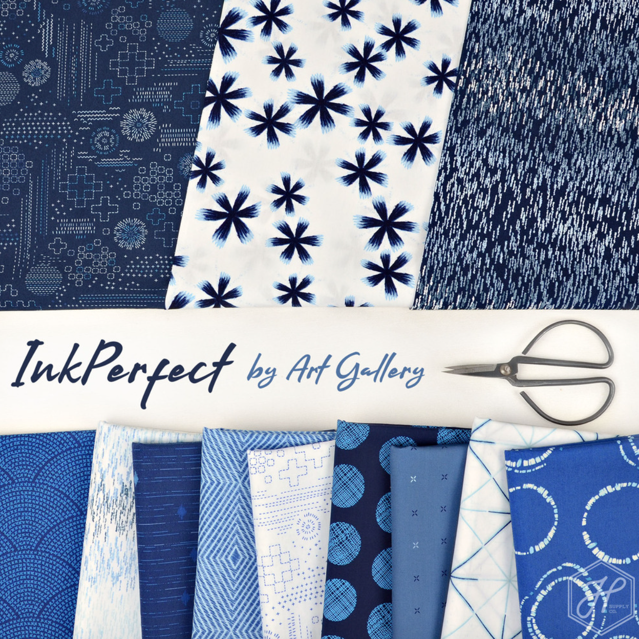 InkPerfect Indigo Edition by AGF Studio - Fat Quarter Bundle