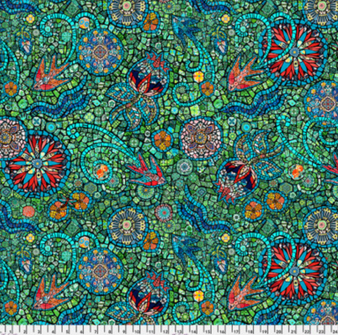 Murano by Odile Bailloeul for Free Spirit Fabrics - Danieli in Jade PWOB091.Jade