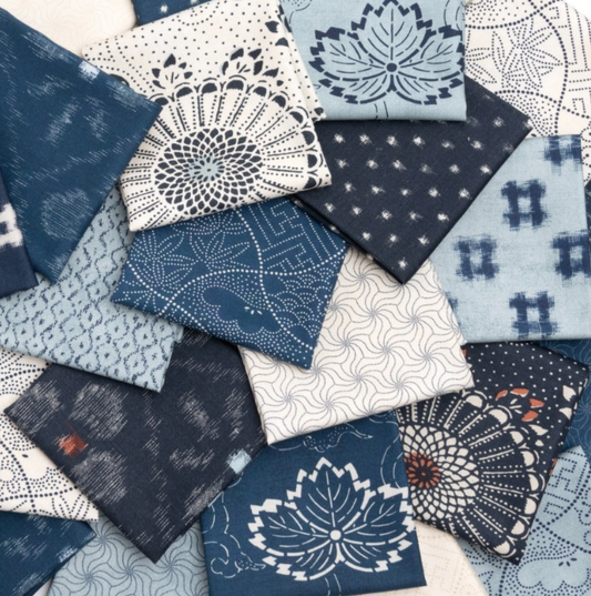 Indigo Blooming Collection by Debbie Maddy for Moda Fabrics - Fat Quarter Bundle