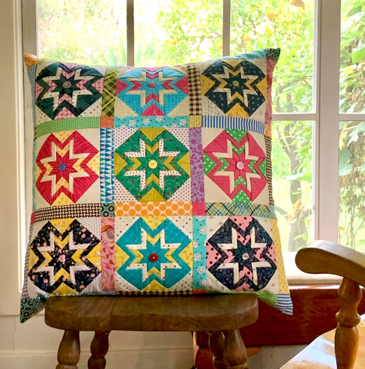 Square Stars Pillow Virtual Workshop (4 hr) with Rachaeldaisy - Saturday, August 8th 2026 **SOLD OUT - JOIN WAITLIST**