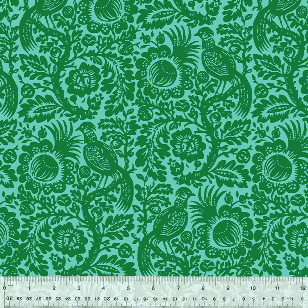 *1 Yard Precut* West Palm Beach by Jennifer Paganelli for Windham Fabrics - 54047-2 Rachael Daisy in Green *end of bolt*