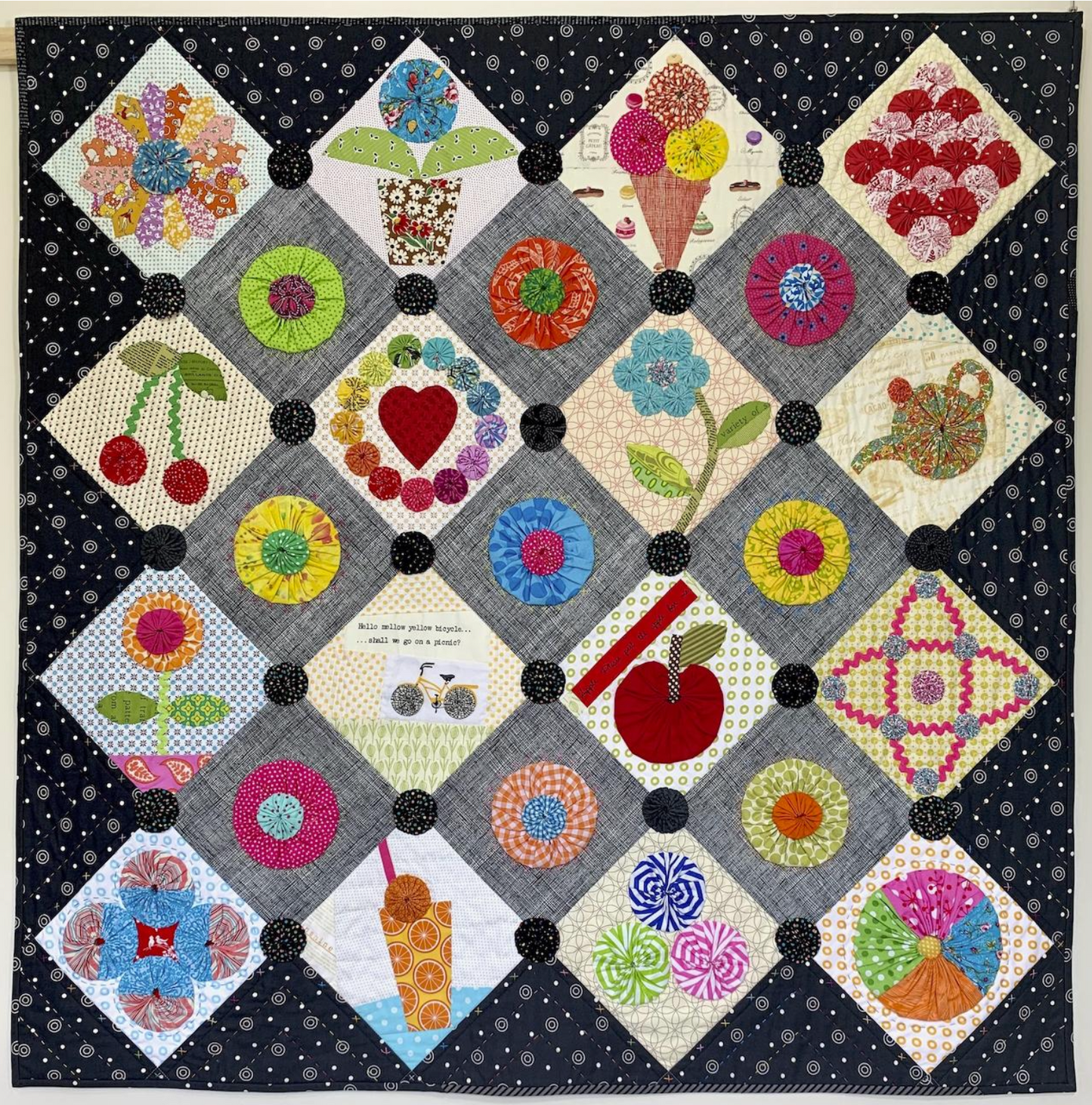 NEW: Yo-Yo Playtime quilt pattern by Rachaeldaisy Designs **More Arriving Early/Mid January; Reserve Yours Now!**