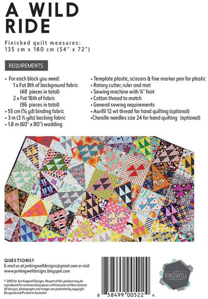 A Wild Ride Quilt Pattern designed by Jen Kingwell