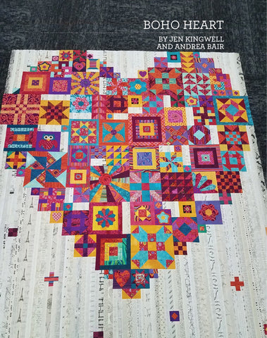 Boho Heart Quilt Pattern designed by Andrea Bair and Jen Kingwell