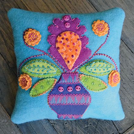 Canna Blossom Pincushion Kit by Sue Spargo