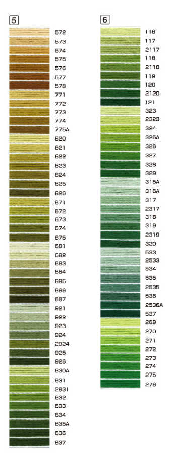 Embroidery Floss By Cosmo Lecien Corporation - Green Colorway | Red Thread Studio