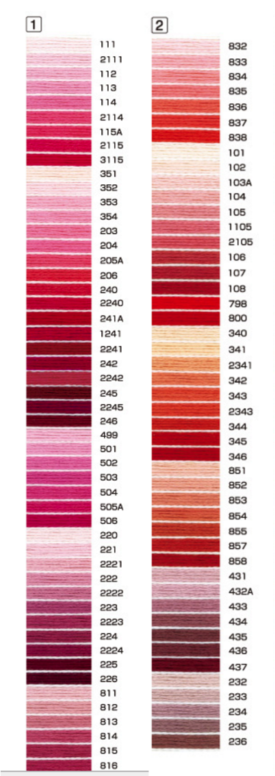 Embroidery Floss By Cosmo Lecien Corporation - Red and Pink Colorways | Red Thread Studio