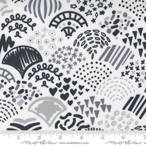 Creativity Glows Collection by Creativity Shell for Moda Fabrics - 47530 22 Cloud and Blackboard Doodles for Days