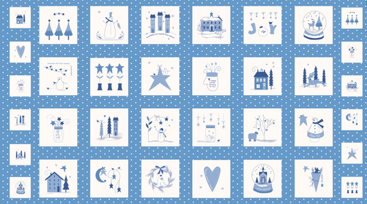 Crystal Lane Panel by Bunny Hill Designs for Moda Fabrics - French Blue 2980 12